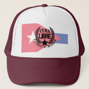 Cuba Libre Motto Laurels Trucker Hat