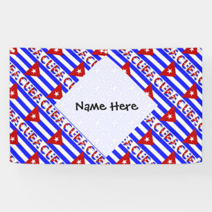 Cuba Light Cuban Flag Tiled Personalised Name Banner