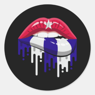 Cuba lips pride root flag classic round sticker