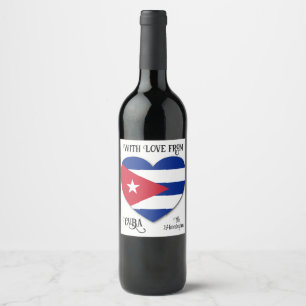 Cuba Love Custom Text Wine Label