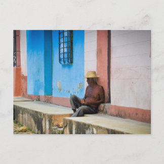 Cuba - Man on Porch Postcard