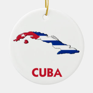 CUBA MAP CERAMIC ORNAMENT