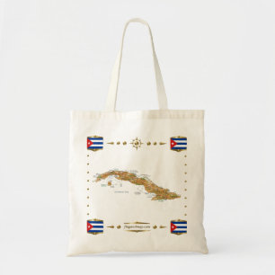Cuba Map + Flags Bag