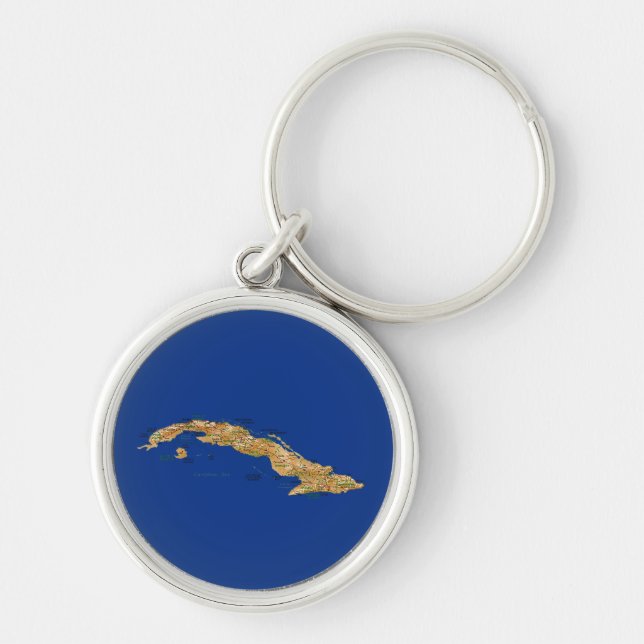 Cuba Map Keychain (Front)