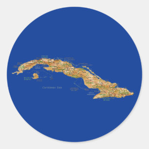 Cuba Map Sticker