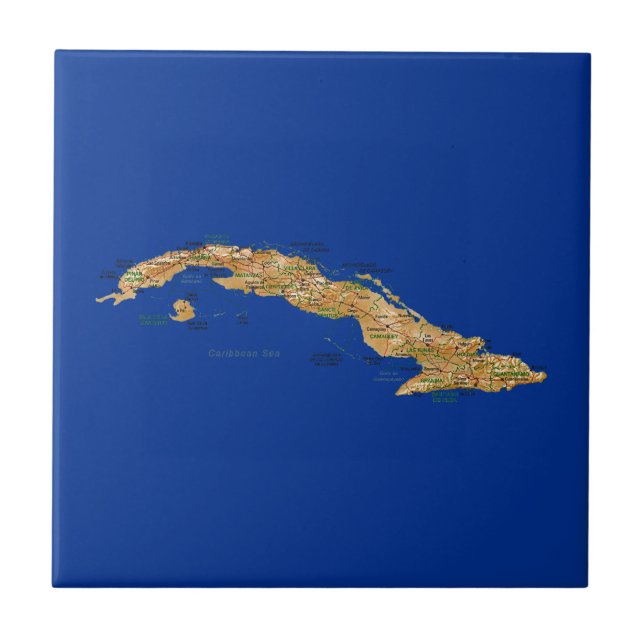 Cuba Map Tile (Front)