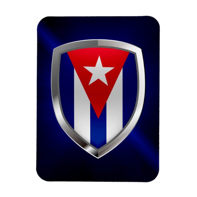 Cuba Mettalic Emblem Magnet (Vertical)