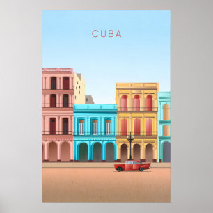 Cuba Minimal Travel Poster