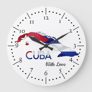 Cuba national flag large clock