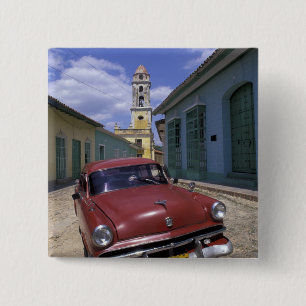 Cuba, old colonial village of Trinidad. 15 Cm Square Badge