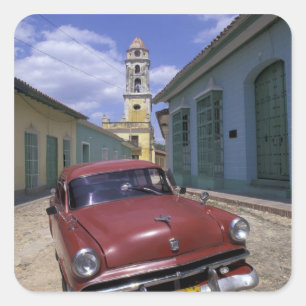 Cuba, old colonial village of Trinidad. Square Sticker