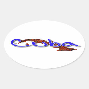 Cuba Oval Sticker