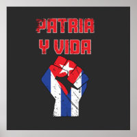 Cuba Patria Y Vida Cuban Flag Poster Wall Art
