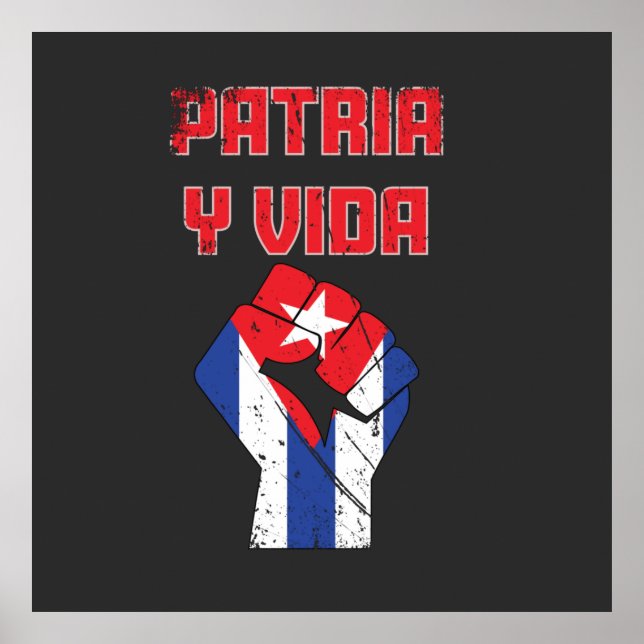 Cuba Patria Y Vida Cuban Flag Poster Wall Art (Front)