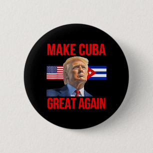 Cuba Patriotic Freedom Cuba USA Flag Graphic 6 Cm Round Badge