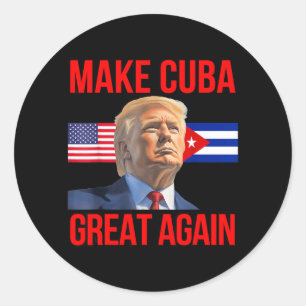 Cuba Patriotic Freedom Cuba USA Flag Graphic Classic Round Sticker