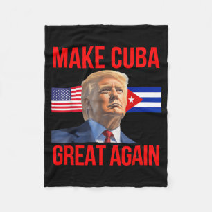 Cuba Patriotic Freedom Cuba USA Flag Graphic Fleece Blanket