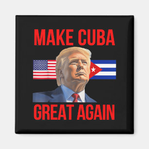Cuba Patriotic Freedom Cuba USA Flag Graphic Magnet