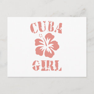 Cuba Pink Girl Postcard