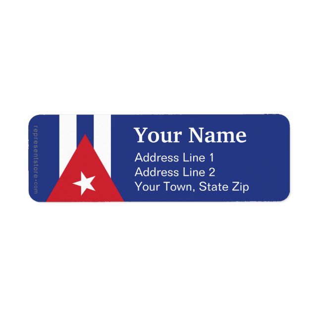 Cuba Plain Flag Return Address Label (Front)