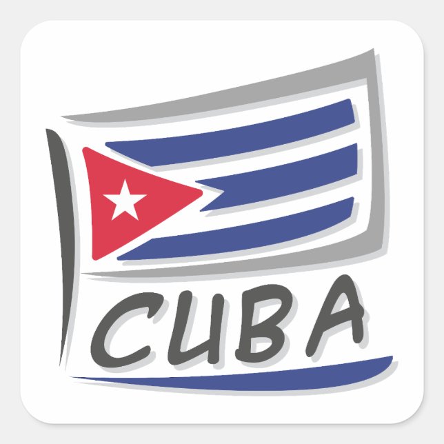 Cuba  Pride X Flag Square Sticker (Front)