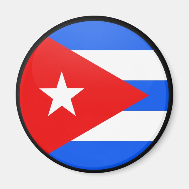 Cuba quality Flag Circle Magnet (Front)