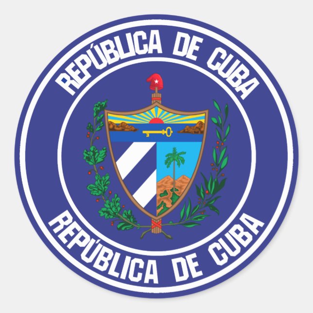 Cuba Round Emblem Classic Round Sticker (Front)