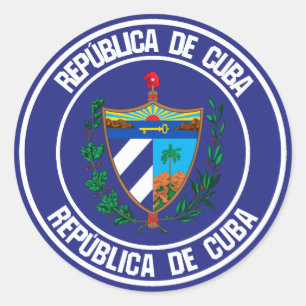 Cuba Round Emblem Classic Round Sticker