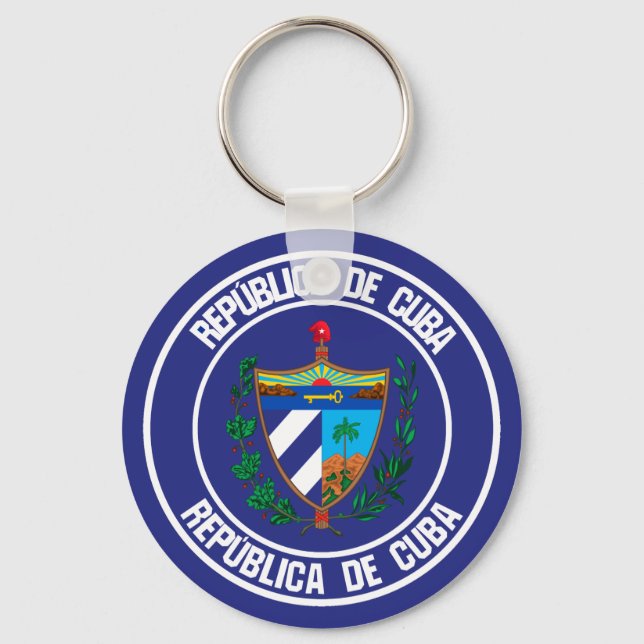Cuba Round Emblem Key Ring (Front)