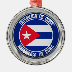 Cuba Round Emblem Metal Ornament