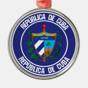 Cuba Round Emblem Metal Ornament