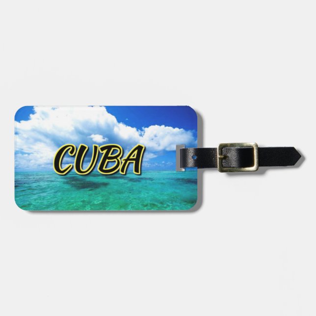Cuba sea sky luggage tag (Front Horizontal)
