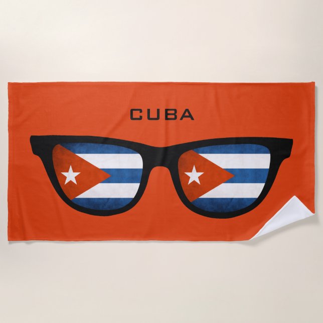 CUBA Shades custom text beach towel (Front)