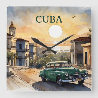 Cuba Square Wall Clock