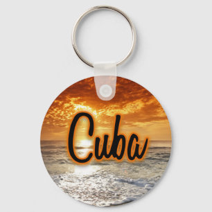 Cuba sunset key ring