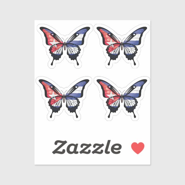 Cuba Swallowtail Butterfly Flag Sticker (Sheet)