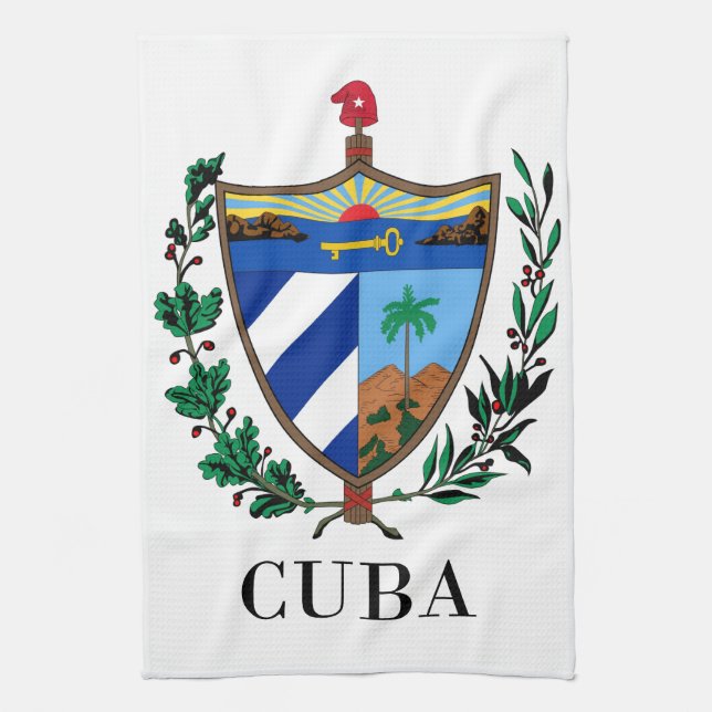 CUBA - symbol/coat of arms/flag/colours/emblem Tea Towel (Vertical)