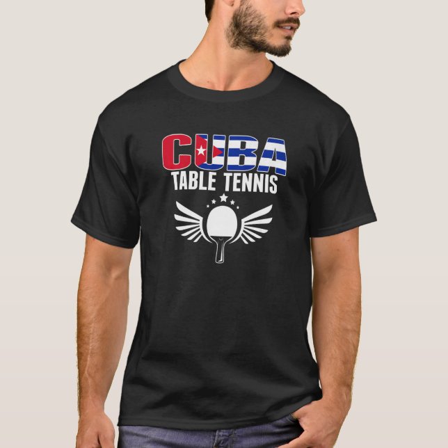 Cuba Table Tennis   Cuban Ping Pong Supporter Spor T-Shirt (Front)
