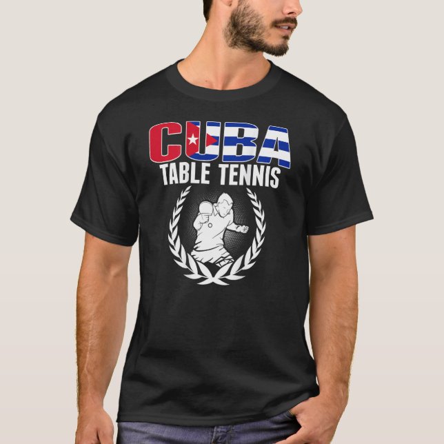 Cuba Table Tennis   Cuban Ping Pong Supporter Spor T-Shirt (Front)
