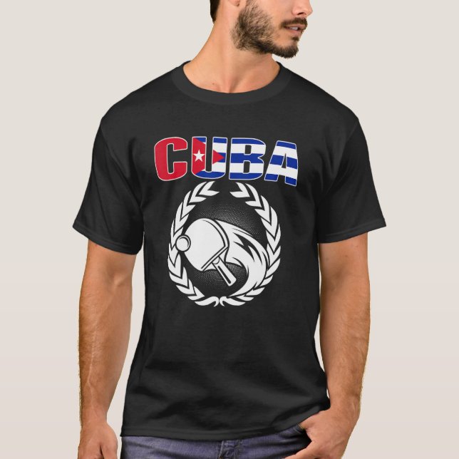 Cuba Table Tennis   Cuban Ping Pong Supporter Spor T-Shirt (Front)