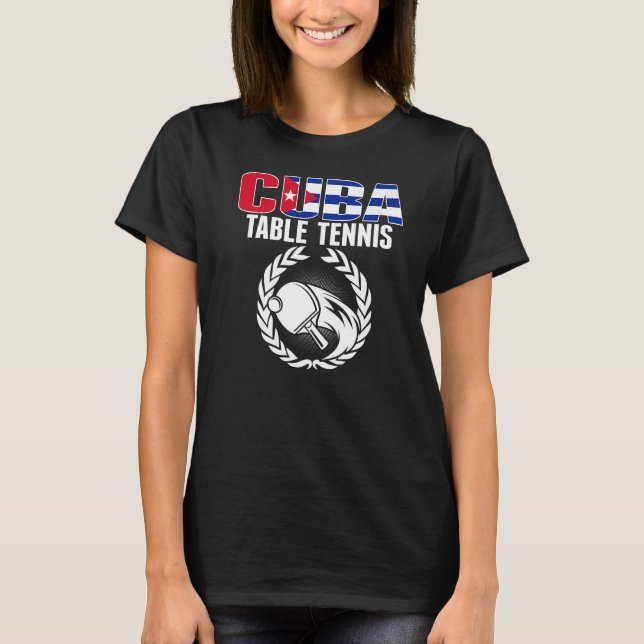 Cuba Table Tennis   Cuban Ping Pong Supporter Spor T-Shirt (Front)
