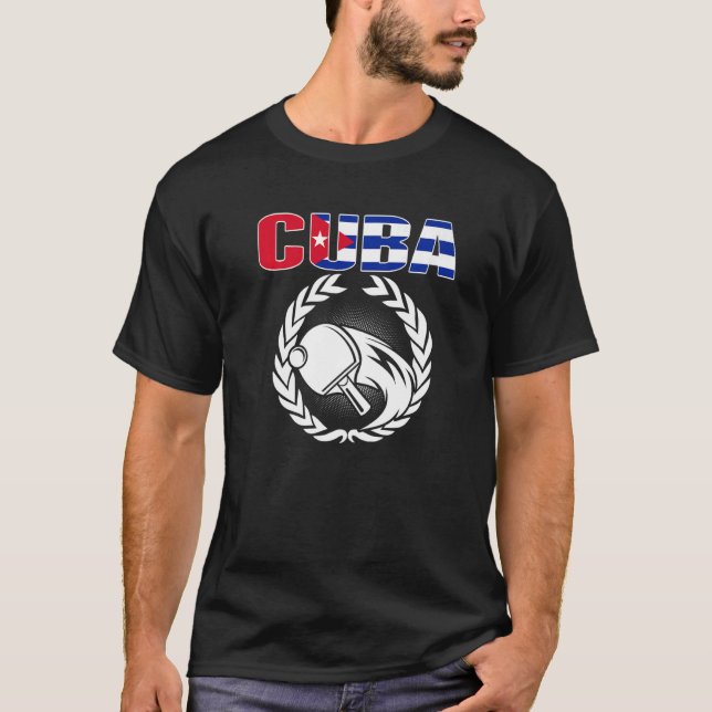 Cuba Table Tennis   Cuban Ping Pong Supporter Spor T-Shirt (Front)