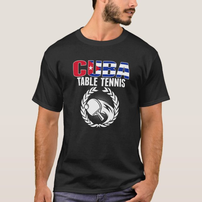 Cuba Table Tennis   Cuban Ping Pong Supporter Spor T-Shirt (Front)