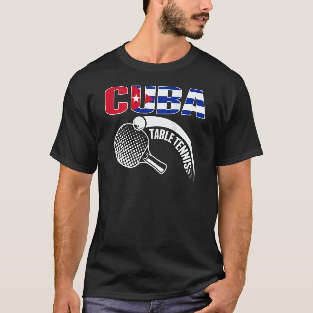Cuba Table Tennis   Cuban Ping Pong Supporter Spor T-Shirt (Front)
