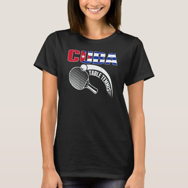 Cuba Table Tennis   Cuban Ping Pong Supporter Spor T-Shirt (Front)