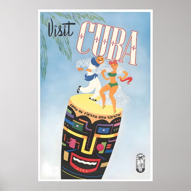 Cuba Travel Poster Cuban Art Print (Front)