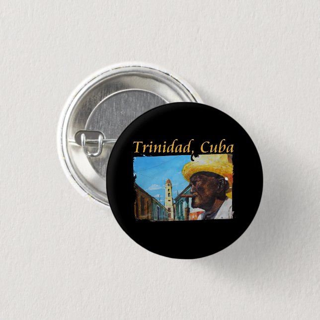 Cuba - Trinidad Cuban Cigar Art 3 Cm Round Badge (Front & Back)