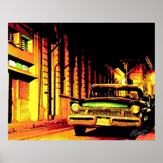 CUBA VINTAGE CAR POSTER (Front)
