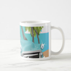 Cuba vintage car travel poster coffee mug