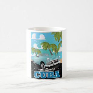 Cuba vintage car travel poster coffee mug